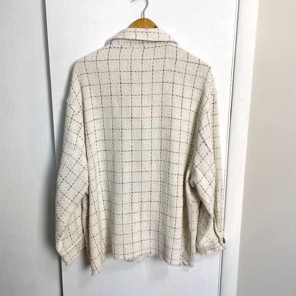 Zara textured plaid overshirt - size XXL - NWT - Picture 5 of 8